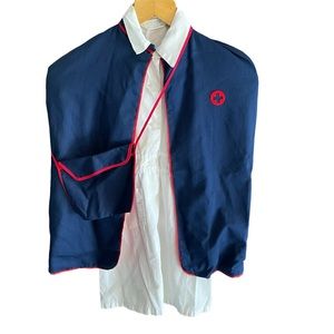Vintage ‘Dress Up’ Child’s Sanforized Nurse Outfit W/ Blue & Red Cape & Hat WWII